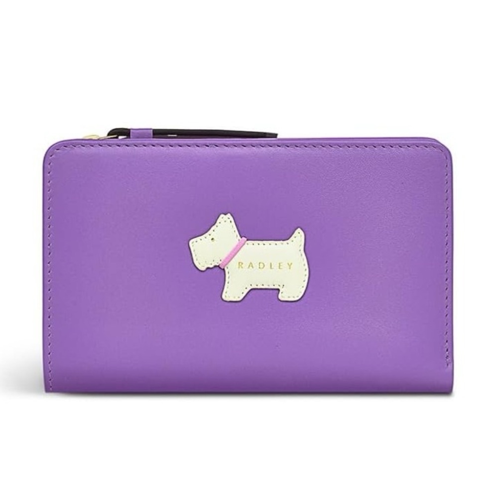 RADLEY LONDON Loyal Medium Bifold Leather Wallet, Purple NEW w/tag & dust bag